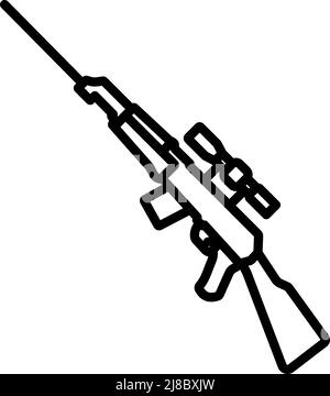 Sniper Rifle Icon. Editable Stroke Simple Design. Vector Illustration ...