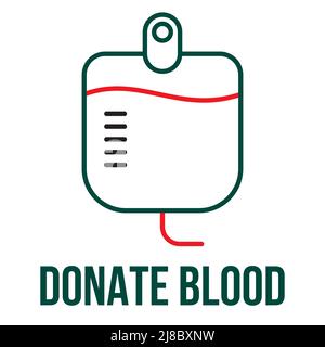 Donate Blood icon. Intravenous bag, iv medical therapy. Stock Vector