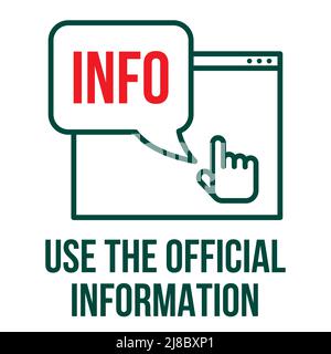 Use official information. Attention, important information. Icon on white background. Editable vector stroke. Stock Vector