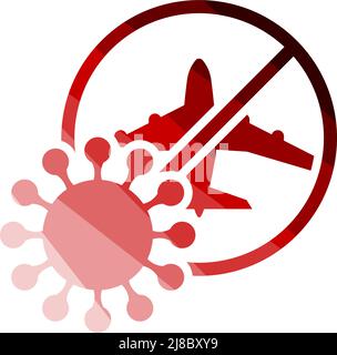 Flight Cancelled Icon. Flat Color Ladder Design. Vector Illustration. Stock Vector