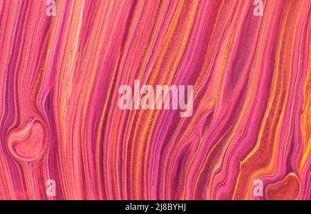 Abstract fluid art background dark red and golden colors. Liquid marble. Acrylic painting on canvas with wine gradient. Watercolor backdrop. Stock Photo