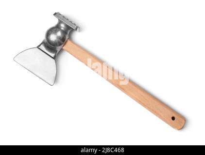 Top view of kitchen meat chopper with tenderiser isolated on white Stock Photo