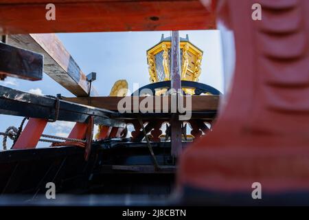 Details and fragments of the Replica of Batavia, the Dutch East Indies Company historic VOC cargo ship Stock Photo