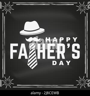 Happy fathers day baseball holiday graphic with handwritten style text on  blackboard. Stock Photo