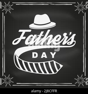 Happy fathers day baseball holiday graphic with handwritten style text on  blackboard. Stock Photo