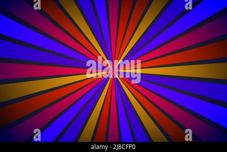 Colorful bright rays, abstract background with ray. Banner for circus. Vectior design element Stock Vector