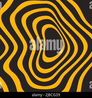 Hole, Optical Illusion Background. Distorted Vector Background with Circle Stock Vector