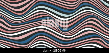Distorted 3D Lnes background. Abstract  Lines Background. Vector Optical Ilusion Stock Vector
