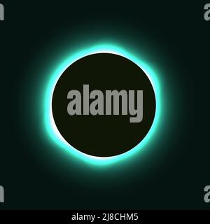 Eclipse of Sun, Circle with Crown. Vector Design Stock Vector