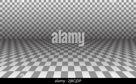 Abstract geometric checkered room, podium, stage. Vector illustration, mockup Stock Vector
