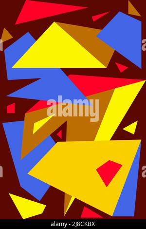 Cubism Patterns Triangles Poster in style of cubism, abstractionism. Background with triangular ...