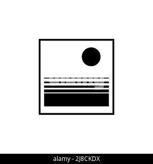 Abstract vintage sun and sea icon. Vector sun and wave logo. Retro poster, geometric symbol Stock Vector
