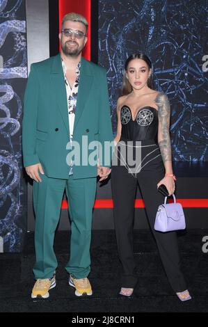 (L-R) Speak and Stefania attend Netflix's 'Stranger Things' Season 4 New York Premiere at Netflix Brooklyn in New York, NY, May 14, 2022. (Photo by Anthony Behar/Sipa USA) Stock Photo