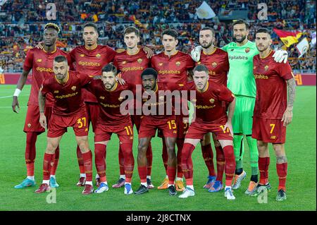 the starting line up of AS Roma during football Match, Stadio Olimpico, Roma v Venezia, 14 May 2022 (Photo by AllShotLive/Sipa USA) Stock Photo