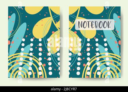 Abstract floral universal artistic templates with leaves, circles Stock Vector