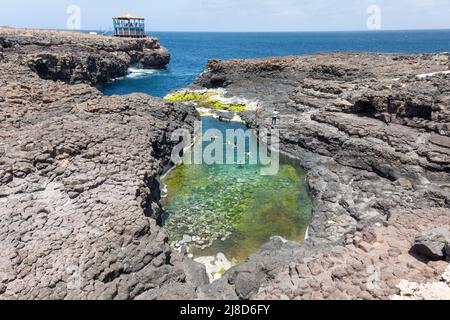 The Blue Eye -  Buracona Ragona in Sal, Cape Verde Island, Cabo Verde Islands, Africa Stock Photo