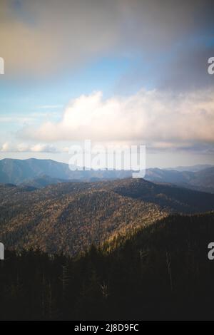 A ridge in the Great Smoky Mountains National Park as seen from Clingmans Dome, Tennessee/North Carolina. Stock Photo