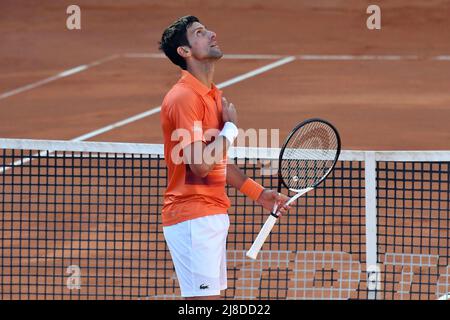 Rome, Italy , May 15th , 2022 Pictured left to right, Novak Djokovic (Srb) wins the  ATP Rome Tennis Tournament Credit: Massimo Insabato/Alamy Live News Stock Photo