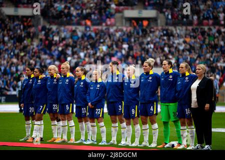 London, UK. 15th May, 2022. Chelsea prior to the Vitality Womens FA Cup Final game between Manchester City and Chelsea at Wembley Stadium in London, England. Liam Asman/SPP Credit: SPP Sport Press Photo. /Alamy Live News Stock Photo
