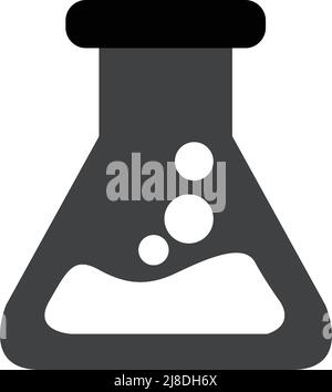 conical flask icon on white background Stock Vector