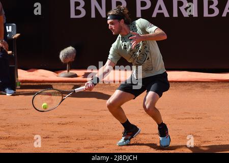 Rome, Italy. 15th May 2022; Foro Italico, Rome, Italy: ATP Rome Italian Open tennis tournament, singles final, Djokovic versus Stefanos Tsitsipas;  Stefanos Tsitsipas (Gre) Credit: Action Plus Sports Images/Alamy Live News Stock Photo