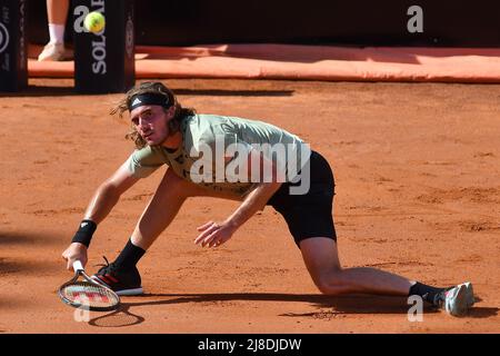 Rome, Italy. 15th May 2022; Foro Italico, Rome, Italy: ATP Rome Italian Open tennis tournament, singles final, Djokovic versus Stefanos Tsitsipas; Stefanos Tsitsipas (Gre) Credit: Action Plus Sports Images/Alamy Live News Stock Photo