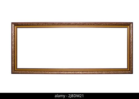 Gilded picture frame, isolated on a white background.Photo frame Stock Photo