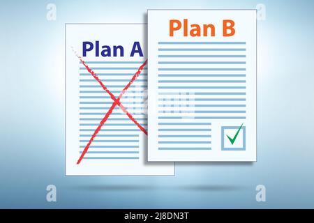 Concept of choosing between Plan A or the Plan B Stock Photo