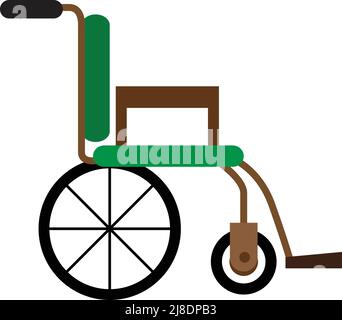 Medical wheel chair icon vector. on white background Stock Vector