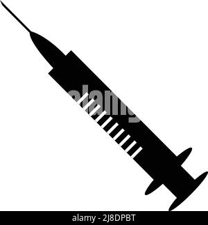 silhouette syringe medical tool to treatment injection Stock Vector ...