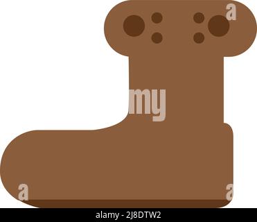 safety shoe brown color on white background Stock Vector