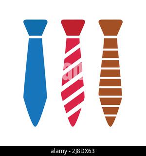 tie vector illustration, blue red stripe and brown color Stock Vector