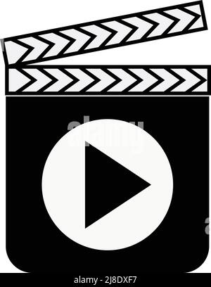 Media player icons. Video player icons. Vector, black and white Stock Vector