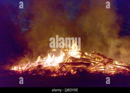 night shot of a bonfire Stock Photo