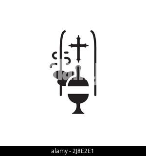 Incense smoking from a thurible line color icon. Isolated vector element. Outline pictogram for web page, mobile app, promo Stock Vector