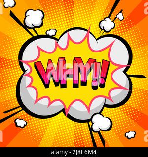 Multicolored illustration in pop art style with the question Why for print and design. Vector illustration. Stock Vector