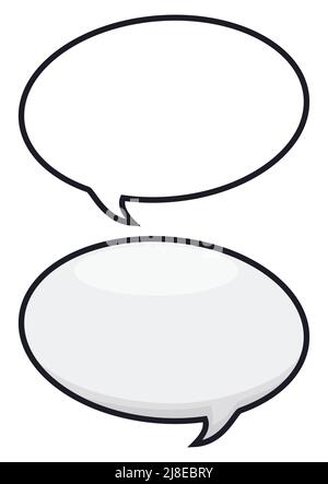 Set of templates with two floating speech bubbles in outline and another in cartoon style, with empty space ready to use it. Stock Vector