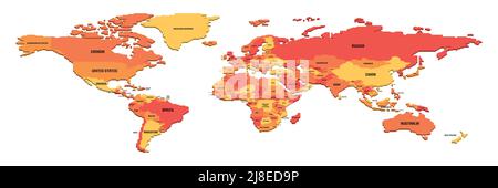 Isometric political map of World Stock Vector