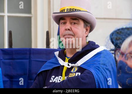 8 May 2022 - London - Steve Bray at pre concert rally outside Europe House, 32 Smith Square, London SW1P 3EU on Europe Day 2022. Stock Photo