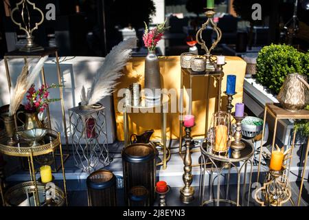 Vintage Moroccan details at a wedding party. Stock Photo