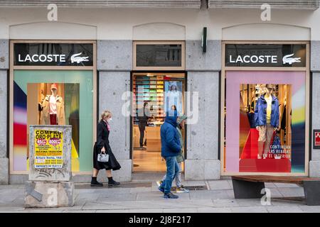 French clothing brand Lacoste store and 