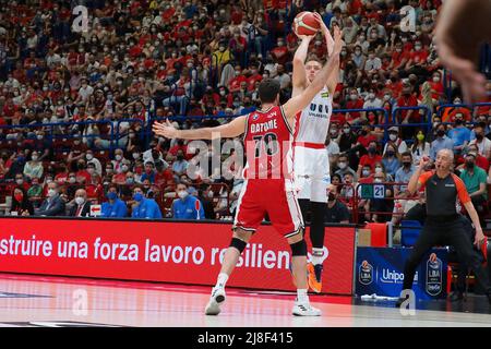 Milan, Italy. 15th May, 2022. Justin Johnson (UNAHOTELS Reggio Emilia) during Playoff - AX Armani Exchange Milano vs Unahotels Reggio Emilia, Italian Basketball A Serie Championship in Milan, Italy, May 15 2022 Credit: Independent Photo Agency/Alamy Live News Stock Photo