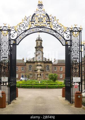 The entrance to Sir William Turners Almshouses which he founded in 1676 with accommodation for elderly residents and orphan children it is still used Stock Photo