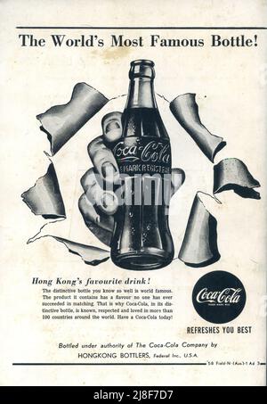 1960s magazine advertisement advertising Coca-Cola. Things go better ...