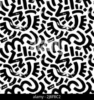 Organic grunge bold shapes, curved lines and dots. Stock Vector