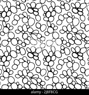 Bubbles vector seamless pattern with line circles Stock Vector