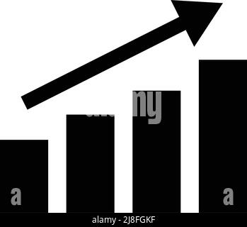 Silhouette icon of an ascending arrow. Editable vector Stock Vector ...