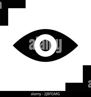 Eye icon and focus icon. Editable vector. Stock Vector