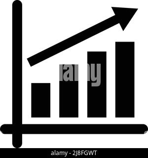 Graph icon of a rising silhouette. Editable vector. Stock Vector