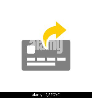 Credit card withdraw, finance, money and banking glyph style vector icon Stock Vector